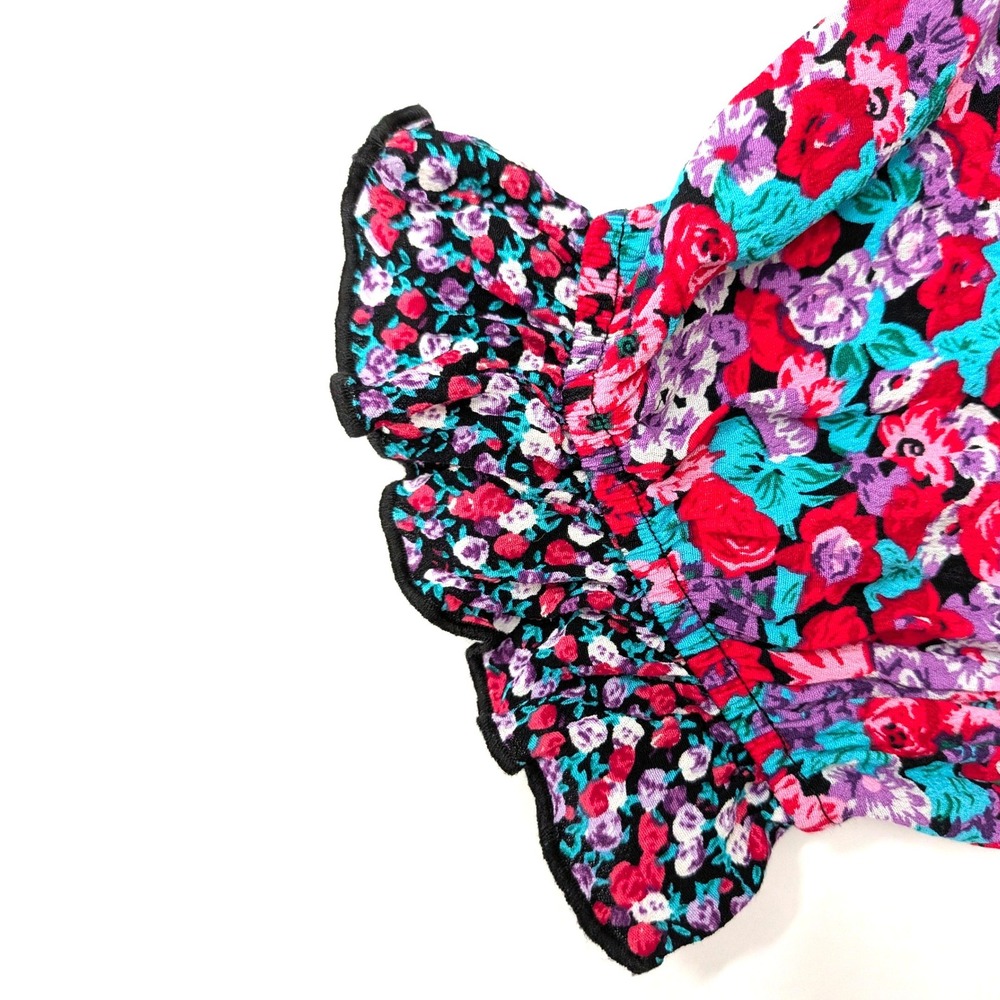 RIXO for‎ Target Floral Mini Dress Ruffle Puff Sleeve Cottagecore Size 4 - Picture 9 of 14